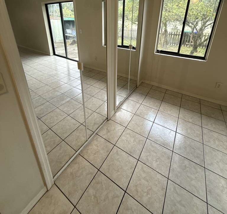 Hallway & mirrors — Mirrors and sliding glass doors streak-free. Go2 Workers deep cleaning, Winter Park, FL